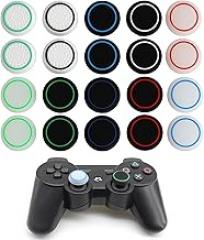 Set of 20 Silicone Thumbstick Caps for Improved Grip, Compatible with PS5, PS4, PS3, Xbox Series X/S, Xbox 360, Xbox Elite and Switch Pro Controllers - Multicoloured Protective Caps for Gamepads