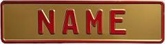 Custom Gold Nameplate. Wall Hangings Signs. License Plate Delete. Car decoration interior fathers day gift daughter.