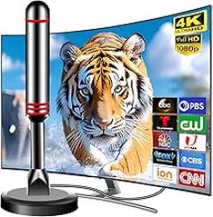 TV Antenna for Smart TV Antenna Indoor for Local Channels, Digital Antenna with Strong Magnetic Base, Long Range Reception & 360° Strong Reception, Supports 4K 1080p