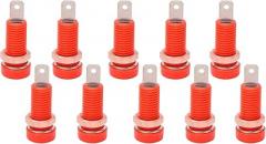 Eujgoov 10pcs 4mm Mount Binding Post Banana Jack Socket, Binding Post Banana Jack Socket Mount Connector Adapter Panel for Electronic Instrument (Red)