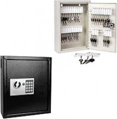 KYODOLED Electronic 40 Keys Cabinet Wall Mount,Digital Key Safe Lock Box,Large Security Lockbox for House Key,Heavy Duty Combination Lock Storage,14.37'' X 11.8'' X3.93'' (Black,40 Keys)