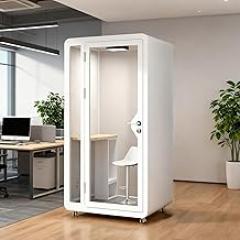 SoundProof Office Pod Booth, Mobile Quiet Meeting Pod with Acoustic Panels, Portable Soundproof Pod for Enhanced Privacy and Productivity, for Home and Commercial,B,120cm