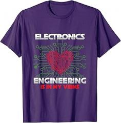 Electrical Circuit Computer Nerd CPU Motherboard Electronics Engineering Veins Heart Blood Engineer PC Gift T-Shirt