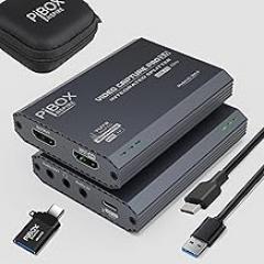 PiBox India 4K HDMI Video Capture Card Device PRO for Streaming, Full HD 1080P 60FPS, 4K USB3.0 HDMI to USBC, Mic, Audio in Out, 1080P60 Gaming Live Streaming - MS2131