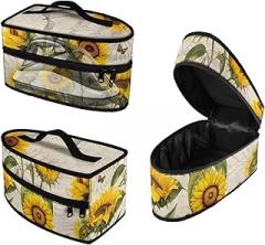 Sunflower Travel Iron Case Dustproof Iron Storage Bag Travel Carrying Case Portable Electronic Accessories Carry Case Convenient with Zipper Organizer Fits Traveling Outing
