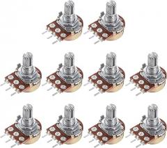 10Pcs WH148 Type B10K Potentiometer Ohm Variable Resistors 3 Pin 15mm for Volume Light Control DIY Electronics Projects
