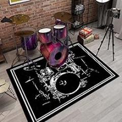 Drum Mat Soundproof Drum Set Rug Electronic Drum Carpet Jazz Drum Soundproof Mat Vibration Absorbing Mat Anti-slip Anti-Vibration Carpet Soundproof Mat - 120*80cm