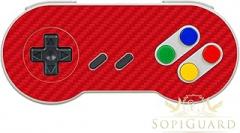 SopiGuard Sticker for 8bitdo SN30 SF30 Precision Coverage Full Body Vinyl Sticker Skin Carbon Red