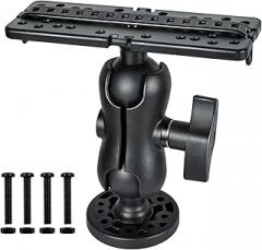 Fish Finder Mount Base, Universal 360° Rotation Ball-Mount Fish Finder Bracket, Nylon & Stainless Steel Electronic Holder for Marine Boat Kayak Pontoon Canoe Helix Garmin, 4*Srews, 4*Nuts