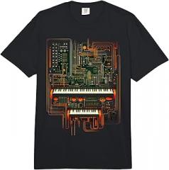 Synth Life Analog Music ADSR Design Modular Synthesizer Electronic Music with Keyboard Analogue Comfort Colors Adult Heavyweight T-Shirt