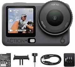 DJI Osmo Action 6 Standard Combo, Action Camera with 1/1.1″ Square Sensor, Variable Aperture of f/2.0–f/4.0, Cold-Resistant, 4hrs Battery, Action Camera 8K Ideal for Quick Capture of Exciting Moments
