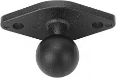 Tbest Ball Mounting Base, Aluminum Alloy Electronic Equipment Ball Mount Base with AMPS Hole Universal for B Size 1 Inch Double Socket Arm