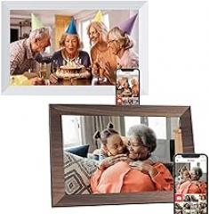 Frameo Digital Picture Frame 2 Pack, 1pc 10.1 inch Photo Frame Electronic 32GB Memory, 1920 * 1080 Touch Screen, 1pc 10.1inch 1280 * 800 Digital Photo Frame 32GB Memory, Auto-Rotate, Share Photo Video