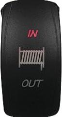 DragonFire Laser Etched LED Switch Winch in/Out w/Red LED (04-0061)