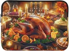 Laptop Sleeve 13, 13.3, 14 Inch Thanksgiving Dinner Warm Shockproof Protective Notebook Case Portable Electronic Device Cover