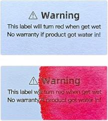 120pcs Liquid Sensor Label Sticker,Device Potential Damage Indicator,Warranty Void Instruction Label, Water Sensitive Sticker for Electronics Repair(1.6x0.8 inch)