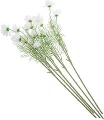 Milisten 5pcs White Artificial Chamomile Flower Bouquet Simulation Flowers Decor for Home Indoor Floral Arrangement Photo Prop