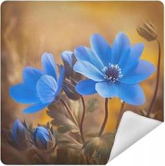 Blue Flowers Camera Protective Wrap, Anti-scratch Lens Protector Wrapper, Magic Self-Adhesive Cloth for Cameras/DSLR/Laptop/Electronic Accessories, S