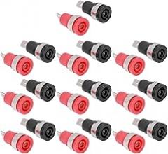 Yosoo Health Gear 10PCS 4mm Banana Female Jack Panel,Socket Safe Return Type Red Black Safety Adapter Panel Chassis Soldering Type Terminal Block for Electronic Industrial Equipment