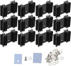 NUOBESTY 40pcs Aluminum To-220 Semiconductor Heat Sink Cooling Fin Kit Insulation Pads and Screws for Electronic Voltage Regulator and Mosfet Cooling in Computer Components Random Color