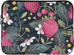 Laptop Carrying Bag Portable Electronic Device Cover Strawberry Flowers Portable Protective Case