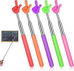 5 Pcs Pointer Stick for Classroom, Retractable Teachers Pointer for Classroom Kids Reading, Finger Pointer Stick Elementary School Kindergarten Teacher Classroom Supplies(Color B)
