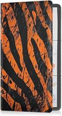 Yellow Black Stripes Car Registration and Insurance Card Holder Leather Registration Vehicle Glove Box Organizer for Documents Driver License Cards Decor