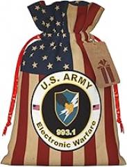 HJJLXMDDA US Army MOS 993 Electronic Warfare Drawstring Christmas Gift Bag Reusable Gift Packaging Bag
