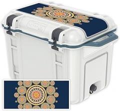 MightySkins (Cooler Not Included) Skin Compatible with OtterBox Venture 45 qt Cooler Lid - Summer Mandala | Protective, Durable, and Unique Vinyl wrap Cover | Easy to Apply | Made in The USA