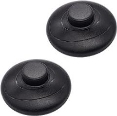 weideer 2Pcs Floor Foot Switch Round Inline Foot Pedal Lamp Switch AC 100-250V Step-on-Button Switch for Floor Lamp LED Light On-Off Control K-071