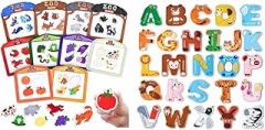 JoyCat Magnetic Letters + Color Sorting Sensory Toys, 10-Piece Wooden Magnetic Color Set for Toddlers