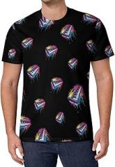 Generic Electronic Keyboard Colorful Dripping Casual Men's Short Sleeve Shirts Novelty Classic Crewneck T-Shirt Tee Tops