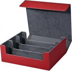 Aboiled Card Storage Box for Trading Cards - Holds 1800+ Single Sleeved Cards - Durable Leather Case - Red - 290 x 245 x 105mm