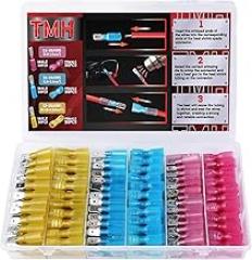 TMH 180 PCS Heat Shrink Spade Connectors AWG 22-10 Electrical Wire Connectors - Female and Male Spade Terminals for Watercraft, Electronics, Automotive Crimp Connectors