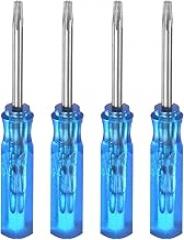 4Pcs Mini Torx Screwdriver T6 Magnetic Star Head 45mm Length for Watch Eyeglasses Electronics Repair, Blue