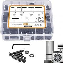 Bolts and Nuts Kit - 205-Piece Heavy Duty M6/M8 Screw,Assorted Bolts Nuts and Washers Kit | for Furniture Machinery Automotive Electrical Electronics Home Appliances