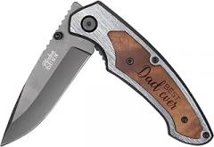 P. Graham Dunn Best Dad Ever Silver Tone and Brown 5 x 2 Stainless Steel and Wood Pocket Knife