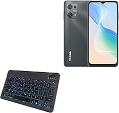 BoxWave Keyboard Compatible with Blackview Oscal C30 Pro - SlimKeys Bluetooth Keyboard - with Backlight, Portable Slim LED 7 Colors - Jet Black