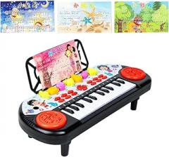 MERIGLARE Multifunctional Portable Piano Electronic Keyboard 24 Keys Piano Keyboard for Children, Red