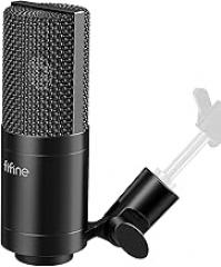 FIFINE XLR Microphone, Condenser Podcast Mic for Recording, Vocal, Voice-Over Streaming, Podcast, Singing, Cardioid Studio Microphone, Metal Material, Black-K669C