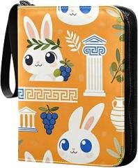 Pocket Trading Card Binder Holder, Collection Card Album With Sleeves, Protection Trading Cards - 50 Pages - Put Up To 400 Cards Bunny and Column