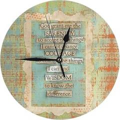 Serenity Prayer On Beach Pattern Silent Electronic PVC Wall Clock，Dual-Use with Stand for Home Office