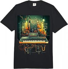 Synth Life Analog Music ADSR Design Modular Synthesizer Electronic Music with Keyboard Analogue Comfort Colors Adult Heavyweight T-Shirt
