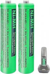 BK-40AAABU NI-MH AAA Rechargeable Battery 1.2V 400mah 2Pack NiMH AAA Batteries for Panasonic Cordless Phones, Remote Controls, Electronics