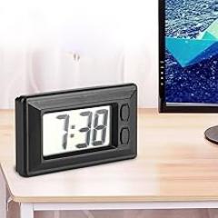 LCD Digital Clock, Electric Desk Clock, Table Clock Car Dashboard Electronic Time Calendar Display, for Vehicle and Home Office Use
