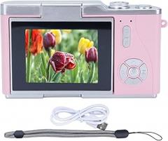 Digital Camera, 48MP Point and Shoot Digital Cameras, 2.4 Inch HD Display 18X Electronic Zoom Video Camera for Boys Girls Teens (Pink)