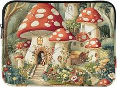 Laptop Cases 13, 13.3, 14 Inch Mushroom House Red Shockproof Protective Notebook Case Portable Electronic Device Cover
