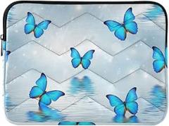 Laptop Sleeve 13, 13.3, 14 Inch Bright Blue Butterflies Carrying Case Portable Electronic Device Cover