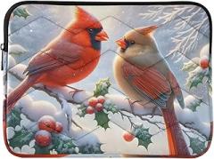 Laptop Sleeve Envelope Portable Electronic Device Cover Winter Birds Waterproof Briefcase Bag