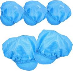 5pcs Blue Anti-Static Cleanroom Caps Breathable Lightweight Workshop Hats for Electronics Manufacturing Food Processing and Cleanroom Use